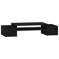 vidaXL Monitor Stand Black 70x27.5x15 cm Solid Wood Pine