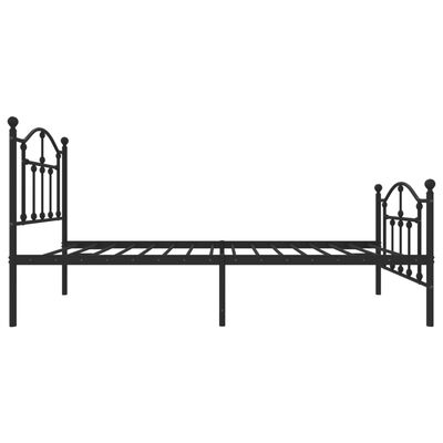 vidaXL Metal Bed Frame without Mattress with Footboard Black 75x190 cm Small Single