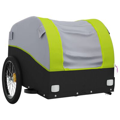 vidaXL Bike Trailer Black and Green 45 kg Iron