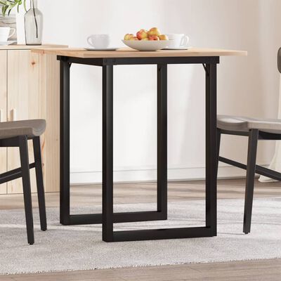 vidaXL Dining Table O-Frame 60x60x75 cm Solid Wood Pine and Cast Iron