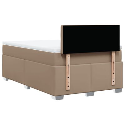 vidaXL Box Spring Bed with Mattress Cappuccino 140x200 cm Faux Leather