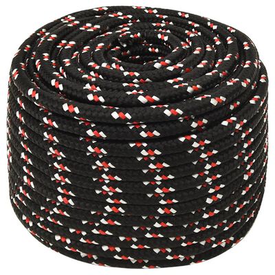 vidaXL Boat Rope Black 14 mm 100 m Polypropylene