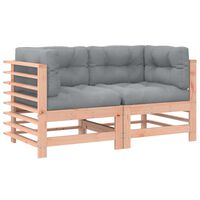 vidaXL Corner Sofas with Cushions 2 pcs Solid Wood Douglas