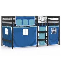 vidaXL Kids' Loft Bed with Curtains without Mattress Blue 80x200 cm