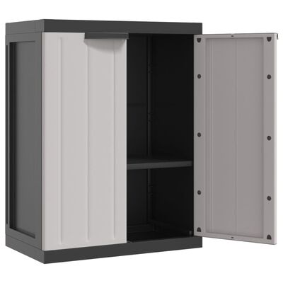 vidaXL Outdoor Storage Cabinet Grey and Black 65x37x85 cm PP