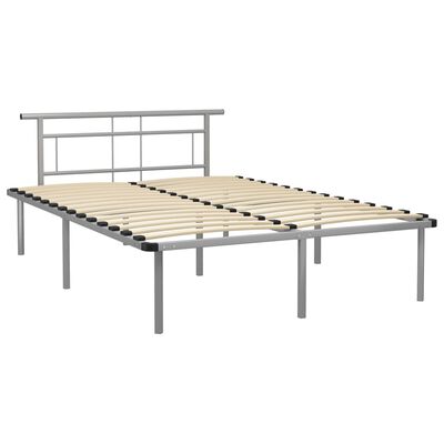 vidaXL Bed Frame without Mattress Grey Metal 140x200 cm