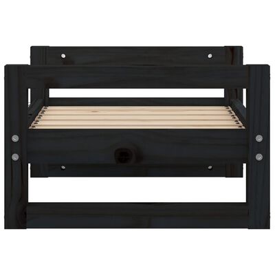 vidaXL Dog Bed Black 55.5x45.5x28 cm Solid Pine Wood