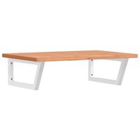 vidaXL Basin Shelf Wall Mounted Steel and Solid Wood Beech