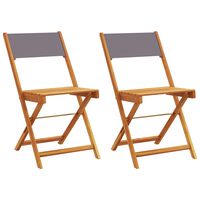 vidaXL Bistro Chairs 2 pcs Anthracite Solid Wood Acacia and Fabric