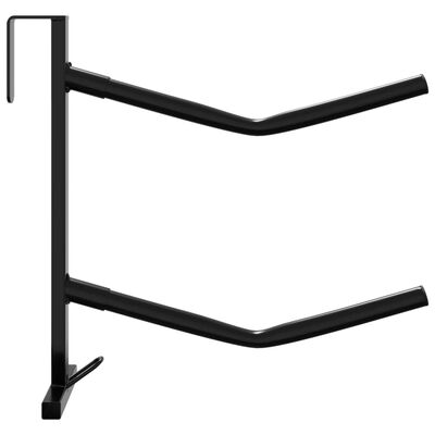 vidaXL Saddle Rack with Bridle Hook Twin Arm Portable Black Iron