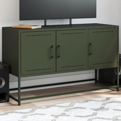 vidaXL TV Cabinet Olive Green 100.5x39x60.5 cm Steel