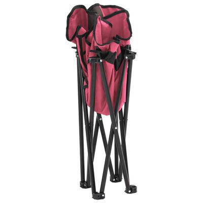 vidaXL Camping Chairs with Pocket Foldable 2 pcs Pink