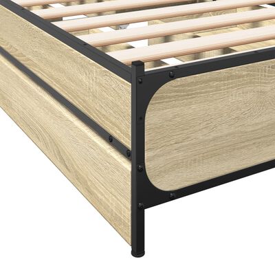 vidaXL Bed Frame with Drawers without Mattress Sonoma Oak 75x190 cm Small Single