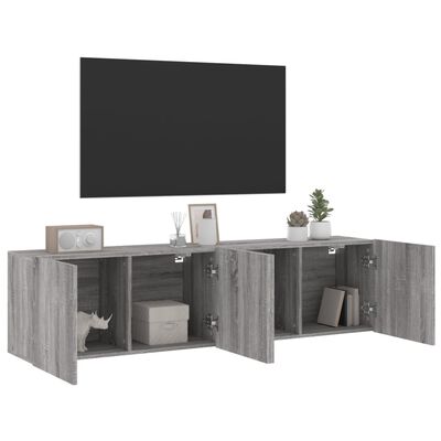 vidaXL TV Cabinets Wall-mounted 2 pcs Grey Sonoma 80x30x41 cm