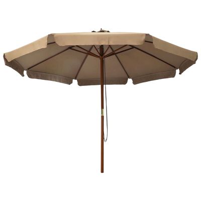 vidaXL Garden Parasol with Wooden Pole 330 cm Taupe