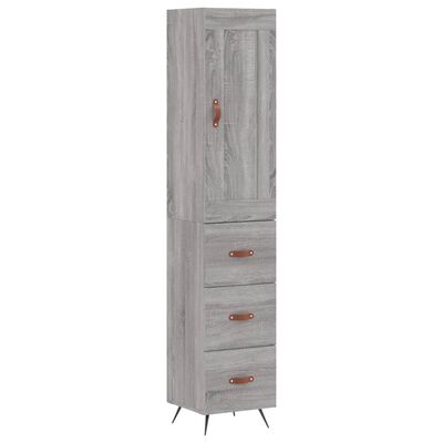 vidaXL Highboard Grey Sonoma 34.5x34x180 cm Engineered Wood