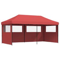 vidaXL Foldable Party Tent Pop-Up with 3 Sidewalls Burgundy