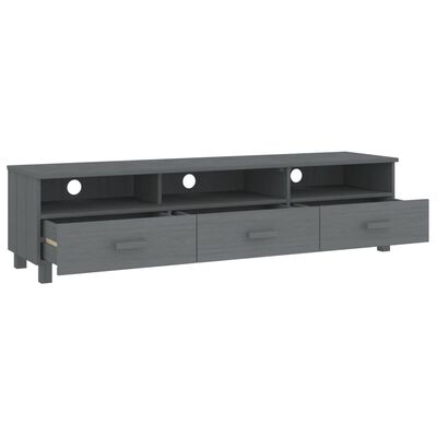 vidaXL TV Cabinet HAMAR Dark Grey 158x40x40 cm Solid Wood Pine