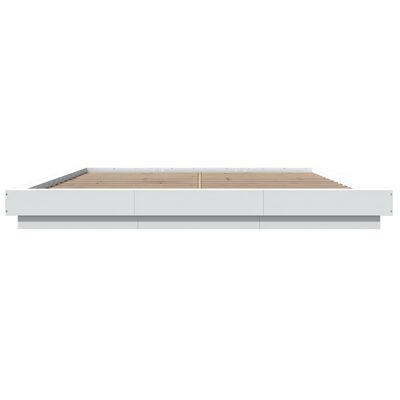 vidaXL Bed Frame with LED Lights without Mattress White 200x200 cm