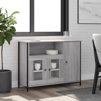 vidaXL Sideboard Grey Sonoma 100x35x75 cm Engineered Wood