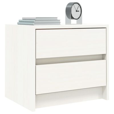 vidaXL Bedside Cabinet White 40x31x35.5 cm Solid Wood Pine