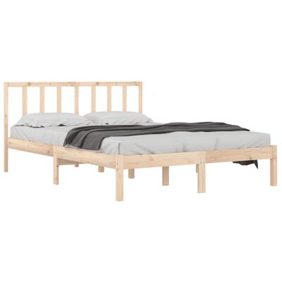 vidaXL Bed Frame without Mattress Solid Wood Pine 135x190 cm Double