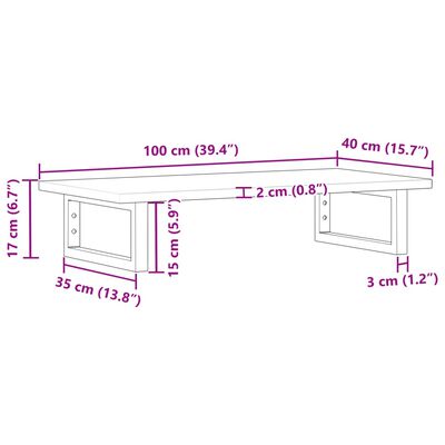 vidaXL Basin Shelf Wall Mounted Steel and Solid Wood Acacia