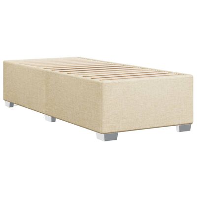 vidaXL Box Spring Bed with Mattress Cream 100x200 cm Fabric