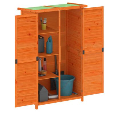 vidaXL Garden Tool Shed Brown 83x57x140 cm Solid Wood Pine