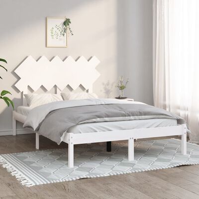 vidaXL Bed Frame without Mattress White 120x200 cm Solid Wood