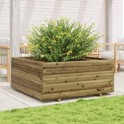 vidaXL Garden Planter 110x110x49.5 cm Impregnated Wood Pine