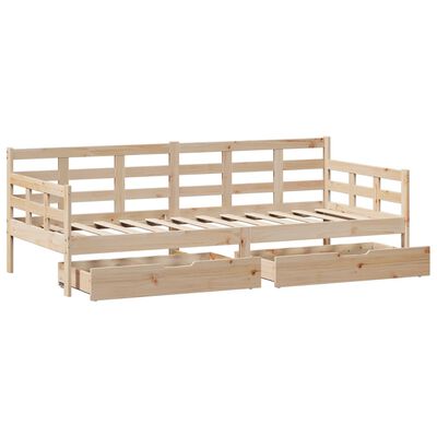 vidaXL Daybed with Drawers without Mattress 80x200 cm Solid Wood