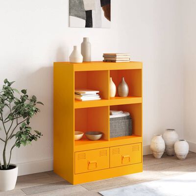 vidaXL Highboard Mustard Yellow 67x39x95 cm Steel