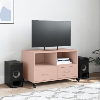 vidaXL TV Cabinet Pink 68x39x43.5 cm Steel