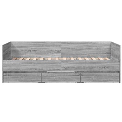 vidaXL Daybed with Drawers without Mattress Grey Sonoma 90x200 cm