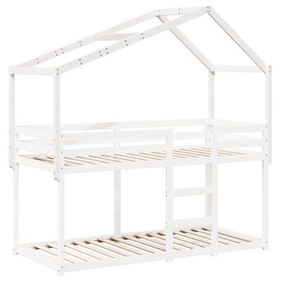 vidaXL Kids' Bed Roof White 203x80.5x142 cm Solid Wood Pine