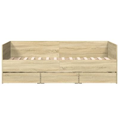 vidaXL Daybed with Drawers without Mattress Sonoma Oak 75x190 cm Small Single