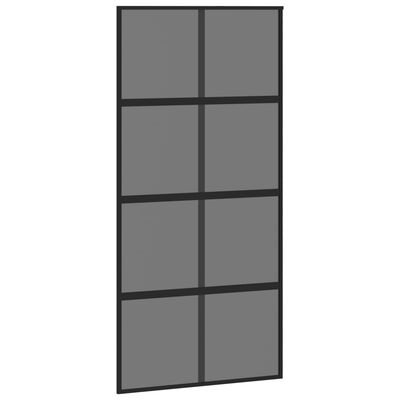 vidaXL Sliding Door Black 102.5x205 cm Tempered Glass and Aluminium