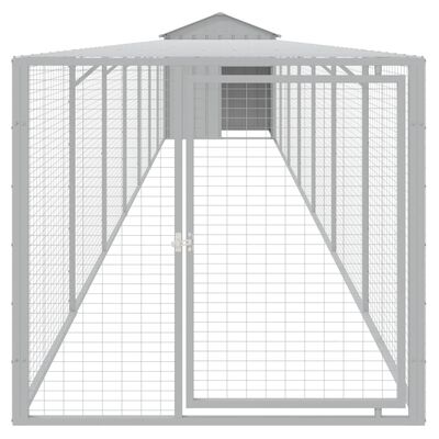 vidaXL Chicken Cage with Run Light Grey 117x813x123 cm Galvanised Steel