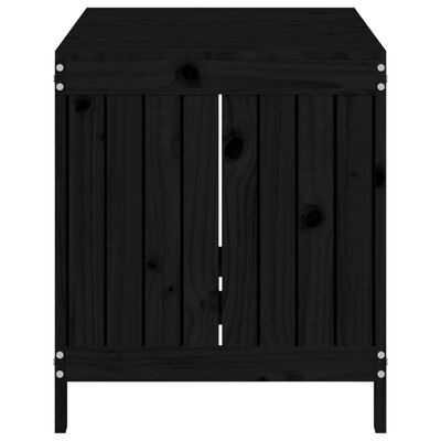 vidaXL Garden Storage Box Black 121x55x64 cm Solid Wood Pine