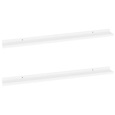 vidaXL Wall Shelves 2 pcs White 100x9x3 cm