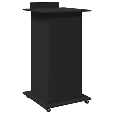 vidaXL Lectern with Wheels & Drawer Black 55x55x107 cm Engineered Wood