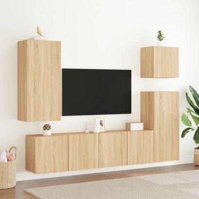 vidaXL TV Cabinet Wall-mounted Sonoma Oak 80x30x41 cm