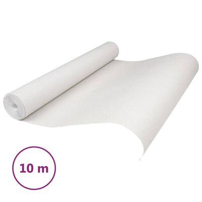 vidaXL Wallpaper 3D Solid Colour White 10x0.53 m Non-woven