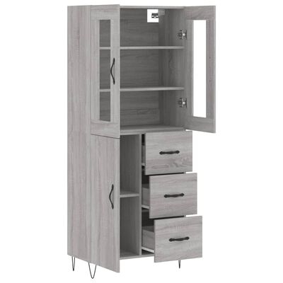 vidaXL Highboard Grey Sonoma 69.5x34x180 cm Engineered Wood