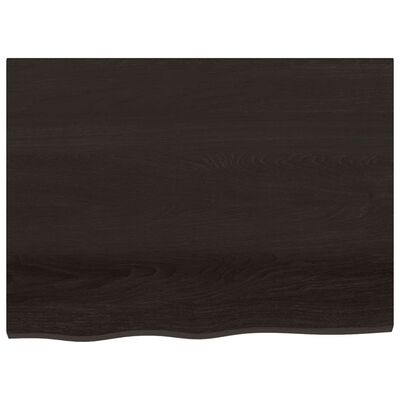 vidaXL Bathroom Countertop Dark Brown 80x60x(2-6) cm Treated Solid Wood