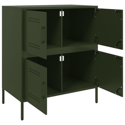 vidaXL Sideboard Olive Green 68x39x79 cm Steel