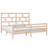 vidaXL Bed Frame without Mattress Solid Wood 200x200 cm (810450+814214)