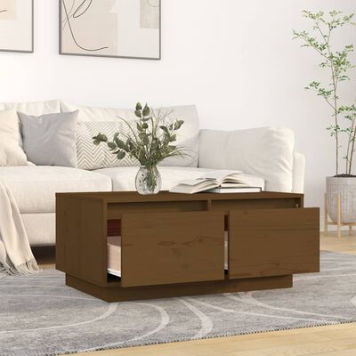 vidaXL Coffee Table Honey Brown 80x50x35 cm Solid Wood Pine