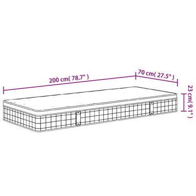 vidaXL Bonnell Spring Mattress Medium 70x200 cm